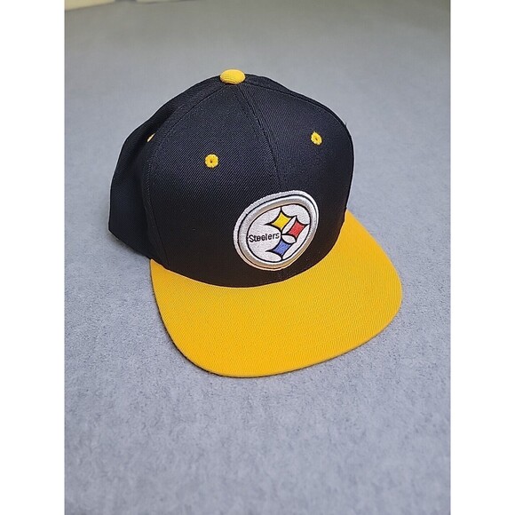 Mitchell Ness Hat Cap NFL Snapback Steelers Black Yellow Wool Embroidered Logo - Picture 1 of 12